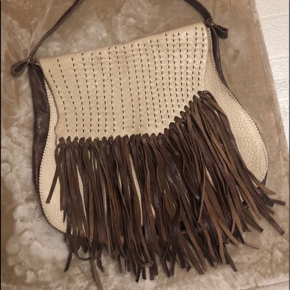 Leather fringe purse